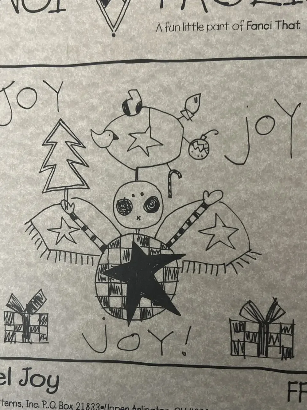 HTF Fanci That Frolics Primitive Cross Stitch Angel Joy Pattern 1997